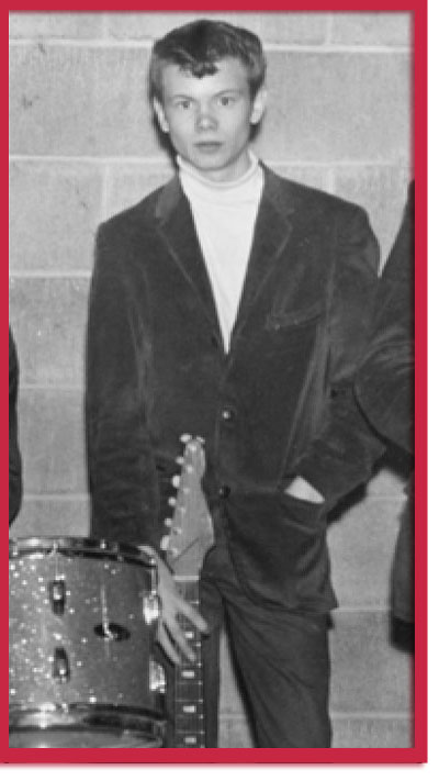 Photo of murder victim Dickey Hovey and his guitar