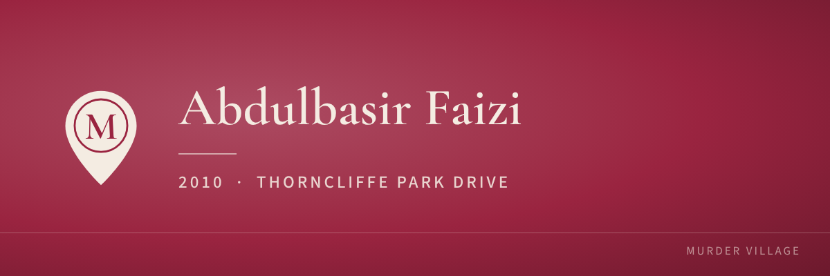 Abdulbasir Faizi, 2010, Thorncliffe Park Drive